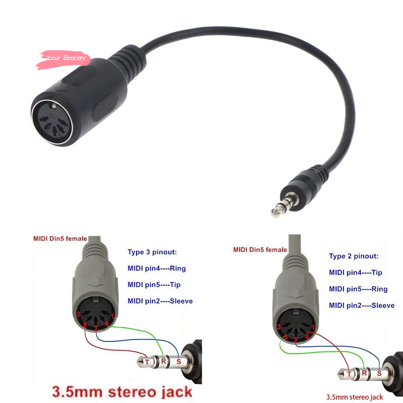 Y-MIDI Din 5 To 3.5mm TRS Conv - đánh giá và giá Audio Music Instrumental