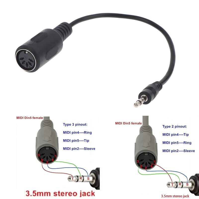 Hot Sale MIDI Din 5 To 3.5mm T - đánh giá và giá Audio Music Instrumental