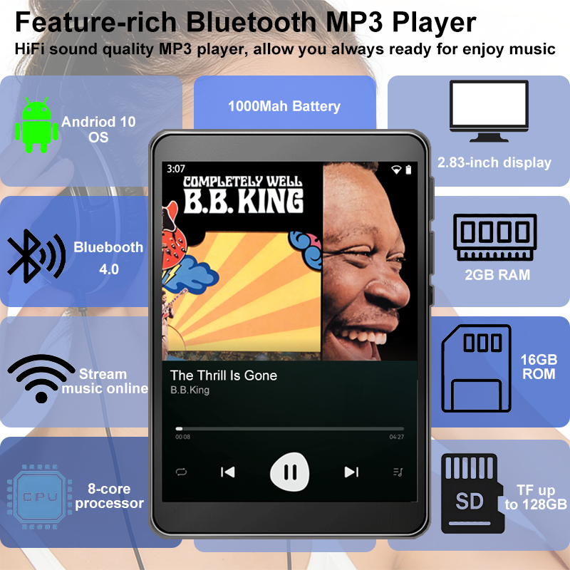 WiFi MP3 Player Andriod 10 Spo - đánh giá và giá Audio Music Download Free Mp3